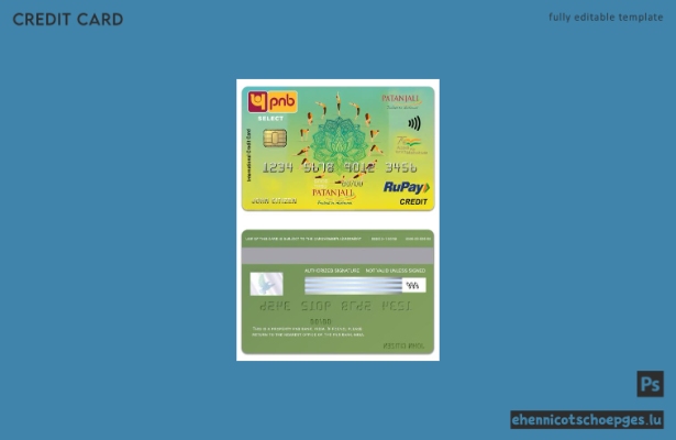 Beispielvorschau der PNB Bank Patanjali RuPay Select Kreditkarte in Indien
